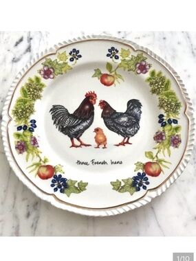 NWT Anthropologie Lou Rota Twelve Days of Christmas Three 3 French Hens Plate
